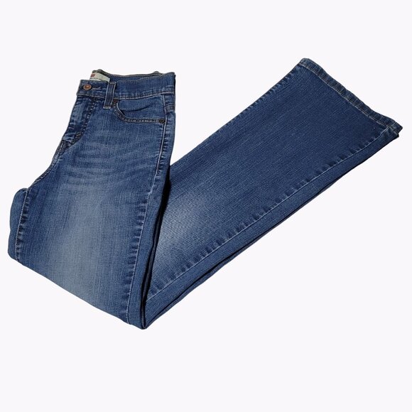 Levis 512 Slimming Boot Cut Jeans Womens Size 4 Mid Rise Medium Wash Denim Pants - Picture 1 of 5